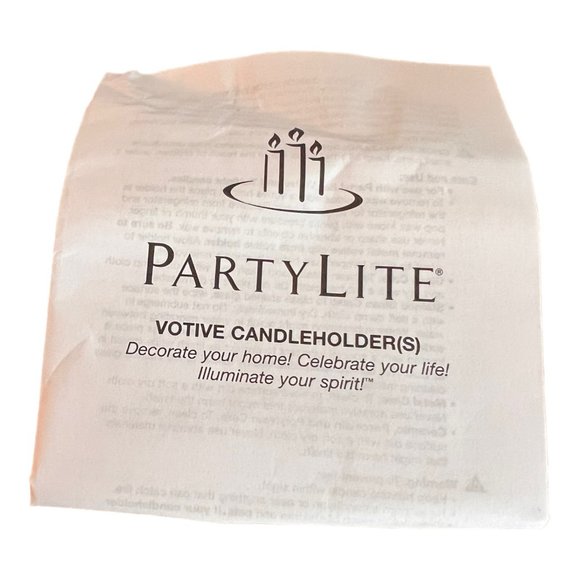 Set of 2 Partylite P0463 Illusions Swirl Glass Votive Candle Holders Clear - Picture 11 of 13